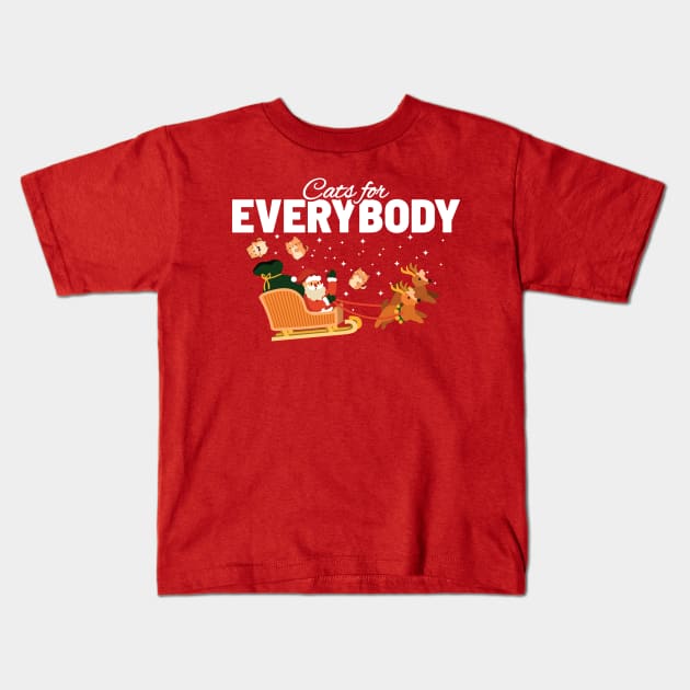 Cats for Every Body - Funny Santa and Cats Kids T-Shirt by Bunder Score